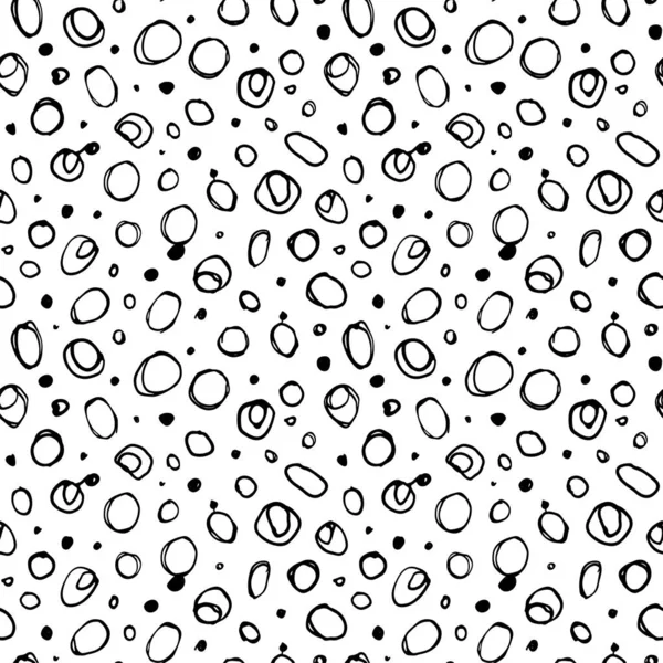 Bulles noir et blanc vecteur motif sans couture. — Image vectorielle