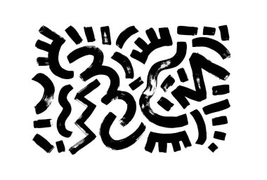 Memphis tasarım el çizimi vektör grunge elementleri.