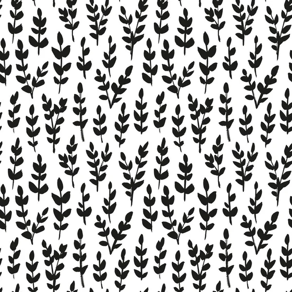 Hand drawn small leaves vector seamless pattern — Wektor stockowy