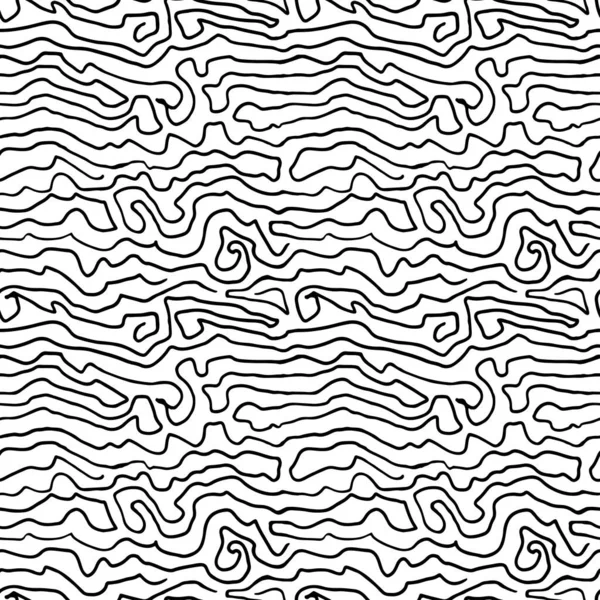 Doodle Hand Drawn Thin Lines Seamless Pattern Abstract Vector Seamless — Stock Vector