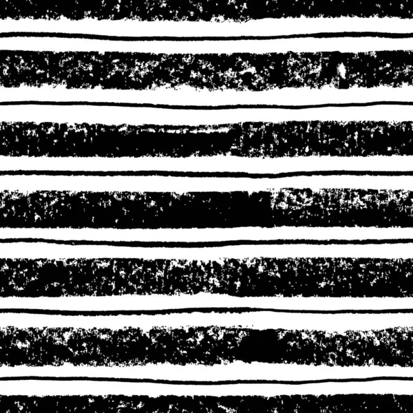 Handgezeichnetes Nahtloses Streifenmuster Monochrome Horizontale Trockene Pinselstriche Streichen Die Textur — Stockvektor