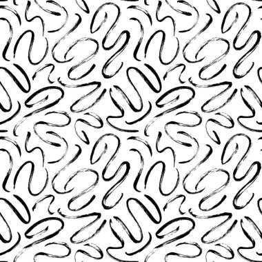 Siyah boya dikişsiz ince çizgi şeklinde kıvrılmış. Çocuksu çizgi çizgiler. Dalgalı ve sert kenarlı fırça darbeleri. Kuru fırça darbeleri. Kaligrafi lekeleri, el çizimi karalamalar.