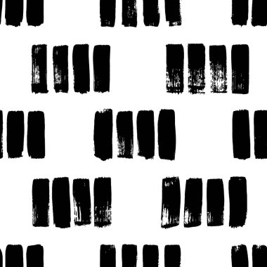 Kısa el darbeleri vektörsüz desen çizer. Arka arkaya dikey siyah fırça darbeleri. Hippi tarzında tek renkli grunge dokusu. Siyah boya kuru fırça darbeleri. Kısa dikey çizgiler veya çizgiler