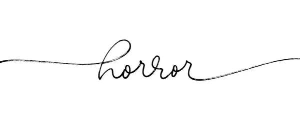 Horror Vector Line Lettering Holiday Calligraphy Happy Halloween Banner Hand — Stock vektor