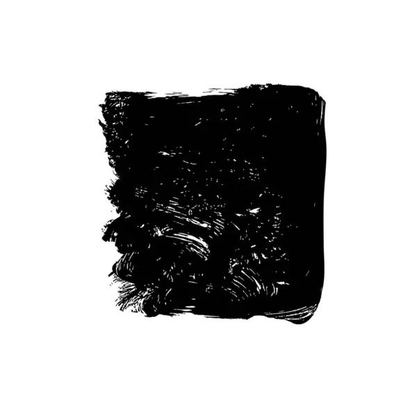 Чорний Гранжевий Шаблонний Фон Грубими Краями Рука Намальована Квадратний Банер — стоковий вектор