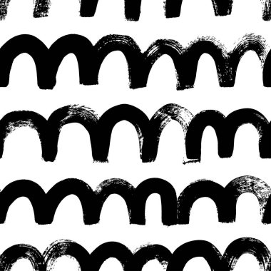 Kalın dalga çizgileri pürüzsüz. Dalgalı fırça darbeleriyle soyut bir arka plan, dağ ve kemer motifi. Kaba desenli çizgileri olan manzara süsü. Siyah ve beyaz geometrik arkaplan.