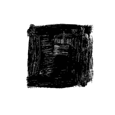 Siyah kaba kenar kutusu beyaz arka planda izole edilmiş. El çizimi fırça darbesi. Kaba kenarları olan dikdörtgen şeklindeki vektör siyahı. Tipografi, afiş, reklam için şablon