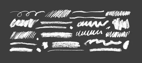 Chalk Pencil Lines Squiggles Wide Strokes Hatching Scribble White Strokes — Stok Vektör