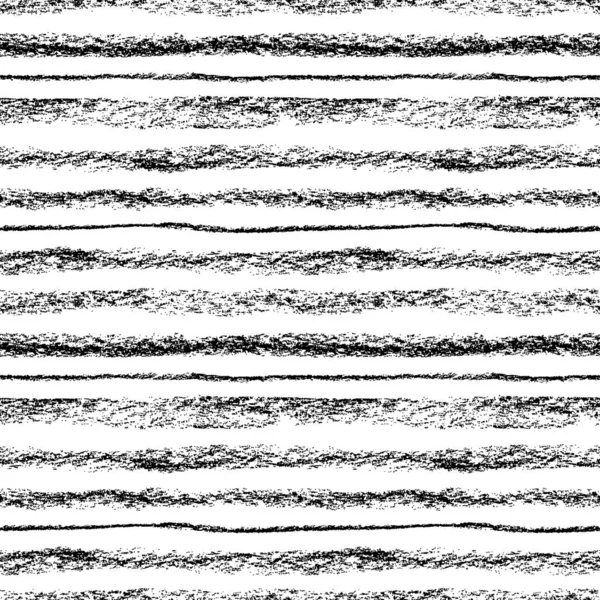Hand Drawn Black Charcoal Lines Vector Seamless Pattern Horizontal Parallel — Wektor stockowy