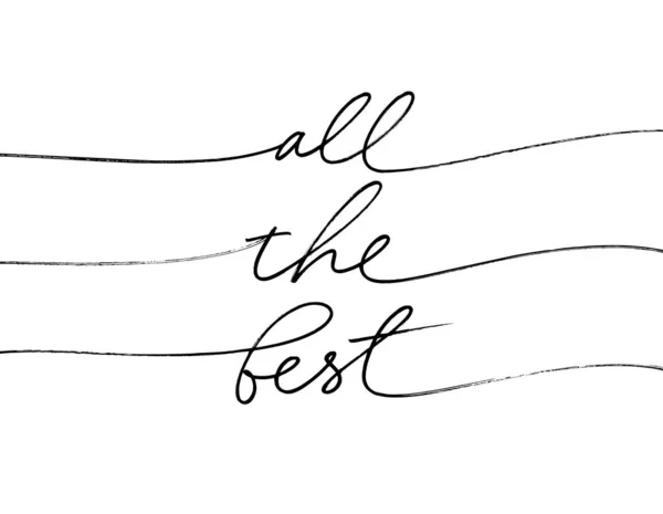 All Best Mono Line Vector Calligraphy Elegant Greeting Lettering Banner — ストックベクタ