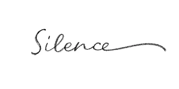 Silence Simple Word Isolated White Background Hand Drawn Modern Black — Image vectorielle