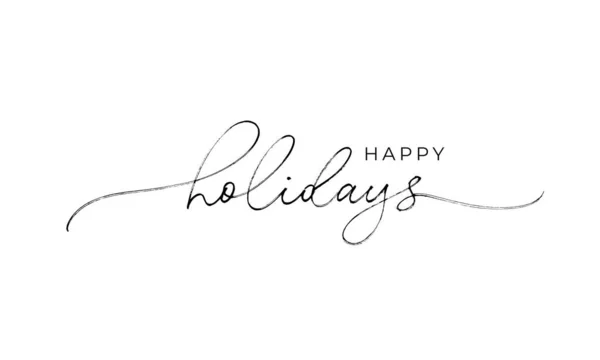 Happy Holidays Vector Phrase Swashes Modern Modern Line Calligraphy Creative — Image vectorielle