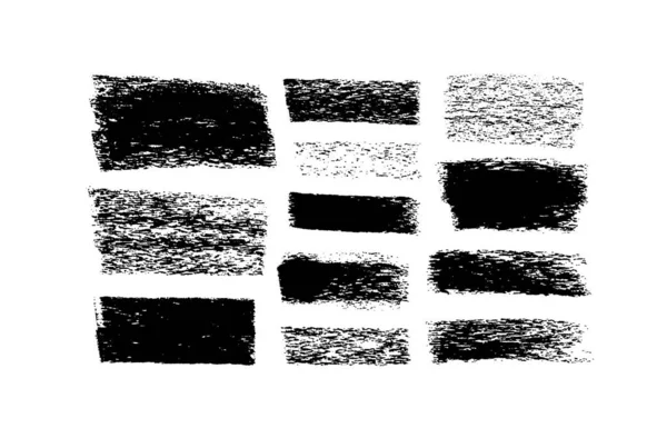 Vector Grungy Graphite Pencil Lines Charcoal Strokes Horizontal Straight Dry — Stok Vektör