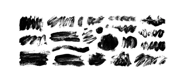 Vector Grunge Brush Strokes Collection Dirty Distress Texture Banners Hand — Vettoriale Stock