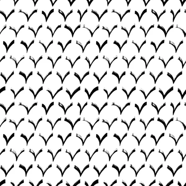 Hand Drawn Check Mark Seamless Pattern Vector Abstract Background Shape — Archivo Imágenes Vectoriales