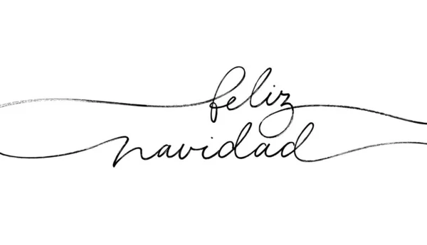 Merry Christmas Spanish Language Feliz Navidad Hand Drawn Line Lettering — Wektor stockowy