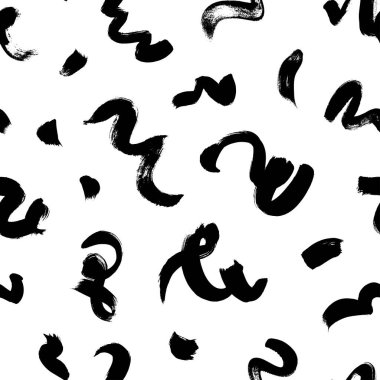 Abstract hand drawn doodle bold line, wavy seamless pattern. Wavy and curly lines, dry brush stroke texture. Chaotic ink brush scribbles decorative texture. Messy doodles, bold curvy lines texture
