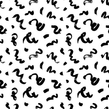 Abstract hand drawn doodle bold line, wavy seamless pattern. Wavy and curly lines, dry brush stroke texture. Chaotic ink brush scribbles decorative texture. Messy doodles, bold curvy lines texture