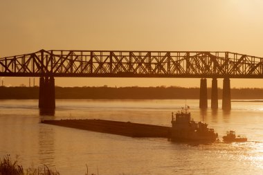 Barge on Mississippi clipart