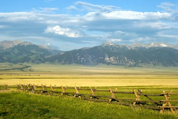 Zonnige ranch in montana staat Stockafbeelding