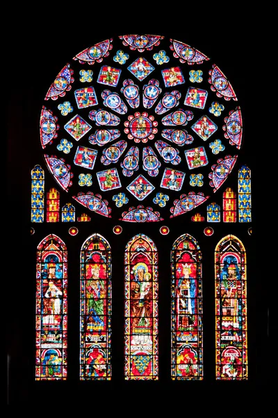 Vitrages katedrála v chartres — Stock fotografie