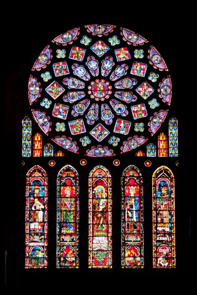 Vitrages van de kathedraal van chartres Stockfoto