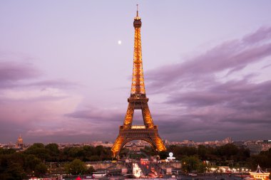 Eiffel tower at twilight clipart