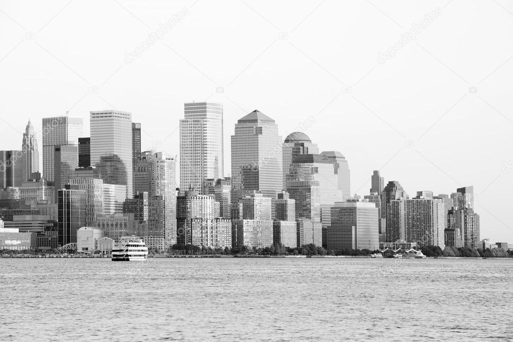 Manhattan Downtown in black and white