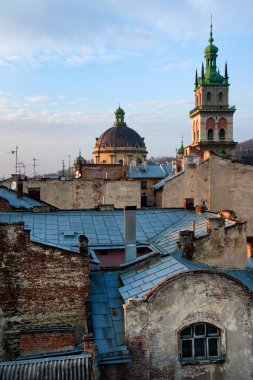 gün batımı, lviv Dormition Kilisesi