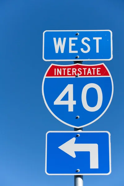 American Interstate I-40 West sign — Stock Photo, Image