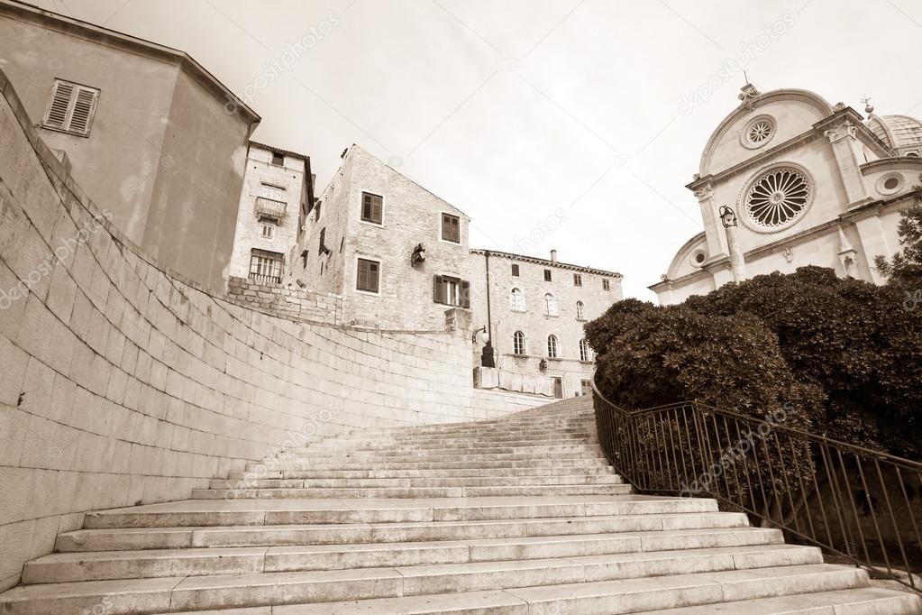St. James and staircase in Sibenik, Croatia