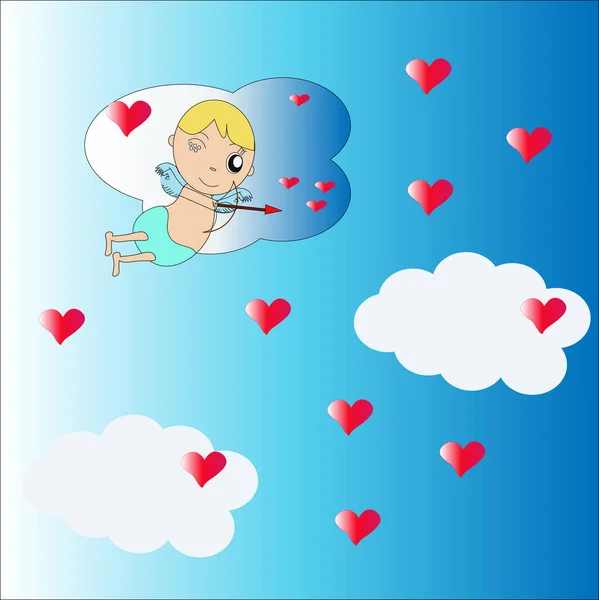 Feliz Día San Valentín Lindo Cupido —  Fotos de Stock