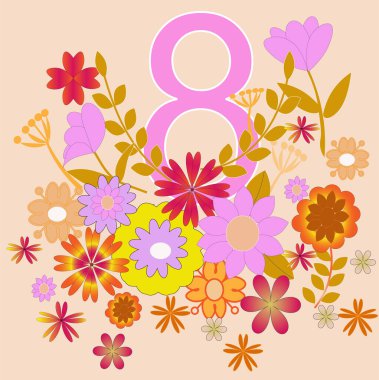 kartpostal kutlama Dünya Kadınlar günü 8 Mart