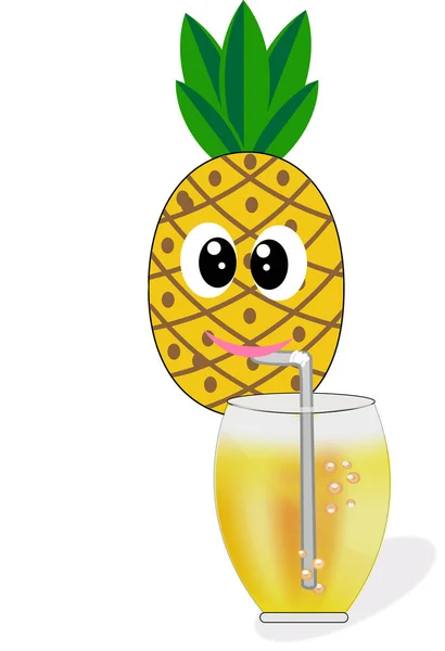 Natural Pineapple Juice Cocktail Glass — Fotografia de Stock