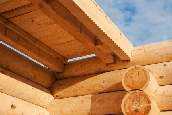 duvarlar ve ahşap evin overlappings