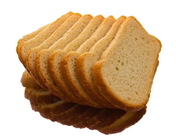 Stukken van wit brood voor roosteren — Stockfoto