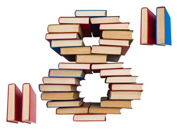 alfabe kitapları, rakamlar 8 ve çift tırnak işaretleri yapılmış