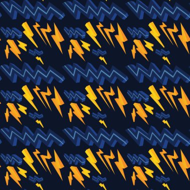 Neon Lightning'ler soyut. vektör seamless modeli