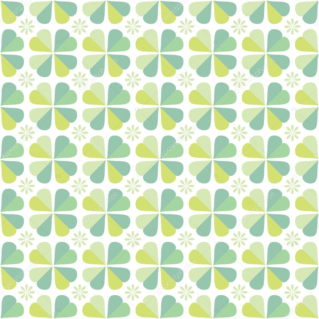Spring clovers vector seamless pattern