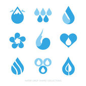 kapka vody tvary kolekce. vektorové ikony na 1 a 2 barvy.