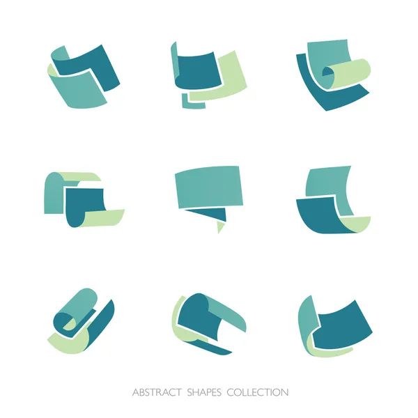 Abstract Shapes Collection. Set of 3-color vector icons. — Stock Vector