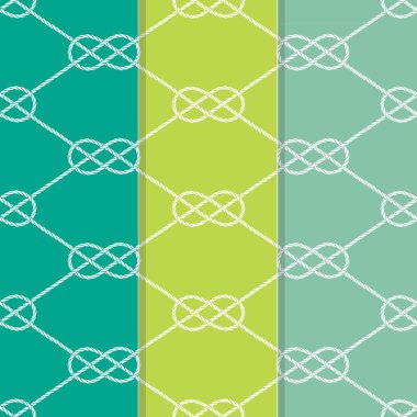 Üç sorunsuz şekil 8 knot deseni kümesi