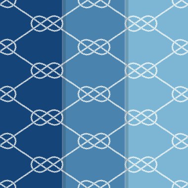 Üç sorunsuz şekil 8 knot deseni kümesi