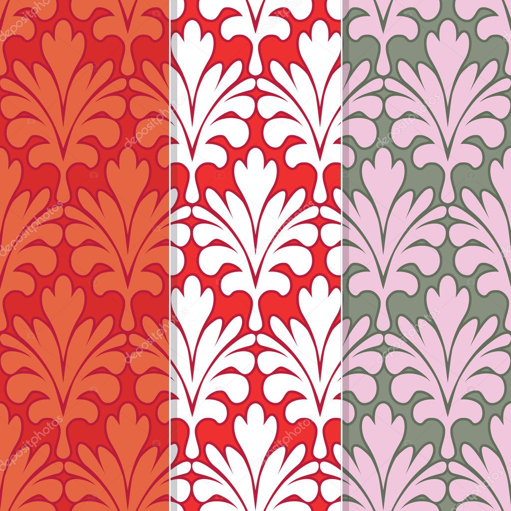 Abstract Palm Damask Background Design