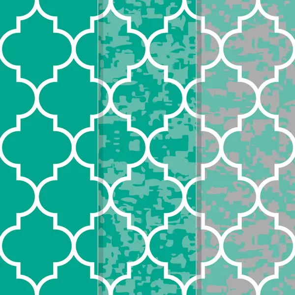 Ensemble de 3 motifs de treillis marocain sans couture — Image vectorielle