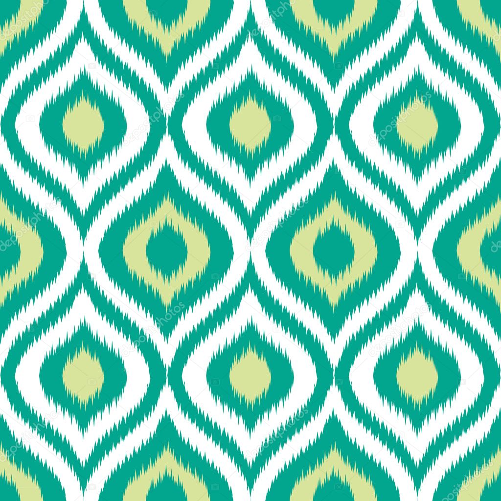 Camouflage Ogee in Ikat Weave Background