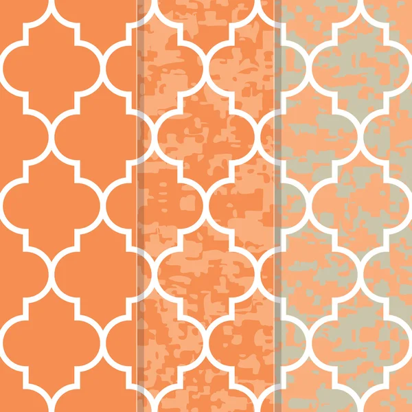 Set of 3 Seamless Moroccan Lattice Background — Stock Vector