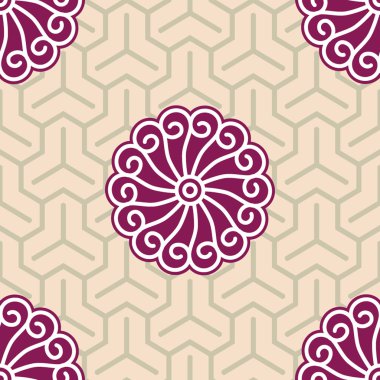 Hibiscus samuray sorunsuz arka plan deseni