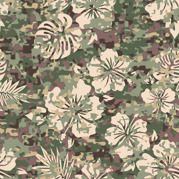 Aloha Hawaiian Shirt Camouflage  Pattern — Stock Vector