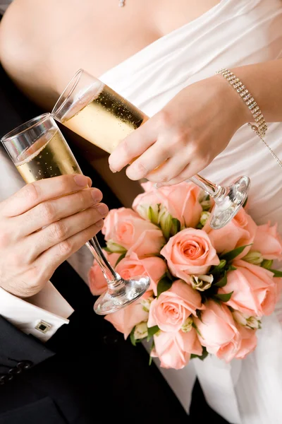 Свадебное шампанское — стоковое фото